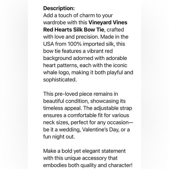 Vineyard Vines Red Hearts Silk Bow Tie for Kids - Playful & Charming - Picture 12 of 17